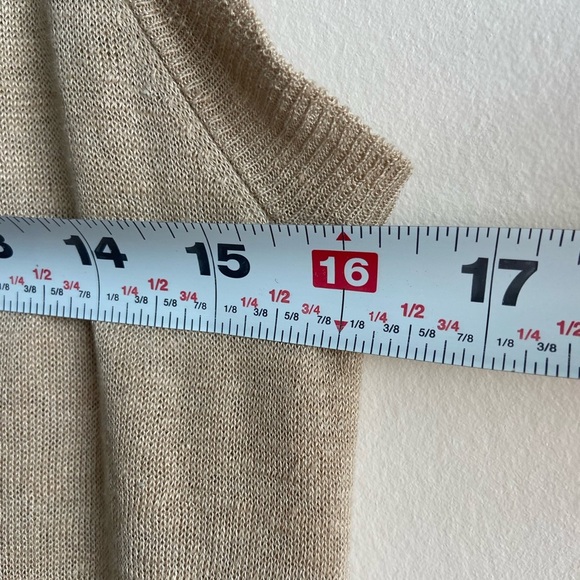 Bill Blass linen jersey dress size XS tan color midi length - Picture 12 of 13